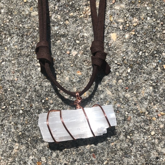Jewelry - Copper Wrapped Selenite Necklace